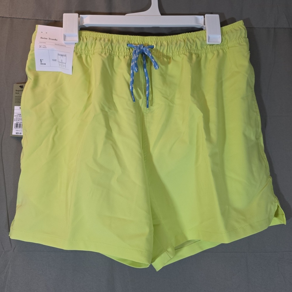 Men 7" Swim Trunks With Liner - Medium Neon Green Goodfellow & Co
